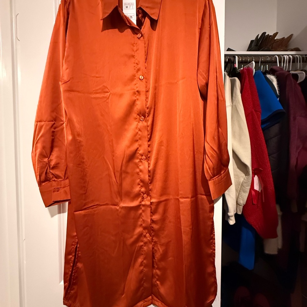 Jon & Anna Vibrant Orange Shirt Dress